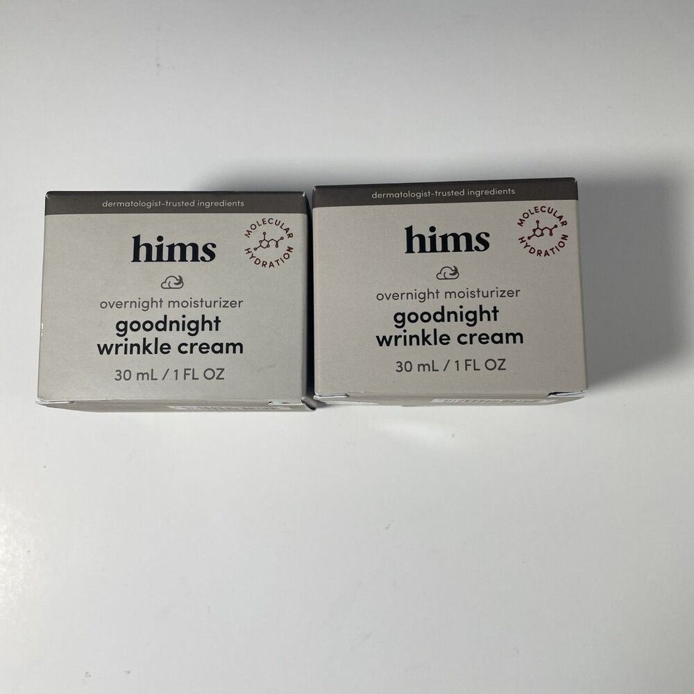 New Set of 2 Hims Goodnight Wrinkle Cream Overnight Moisturizer 1oz/30mL Per